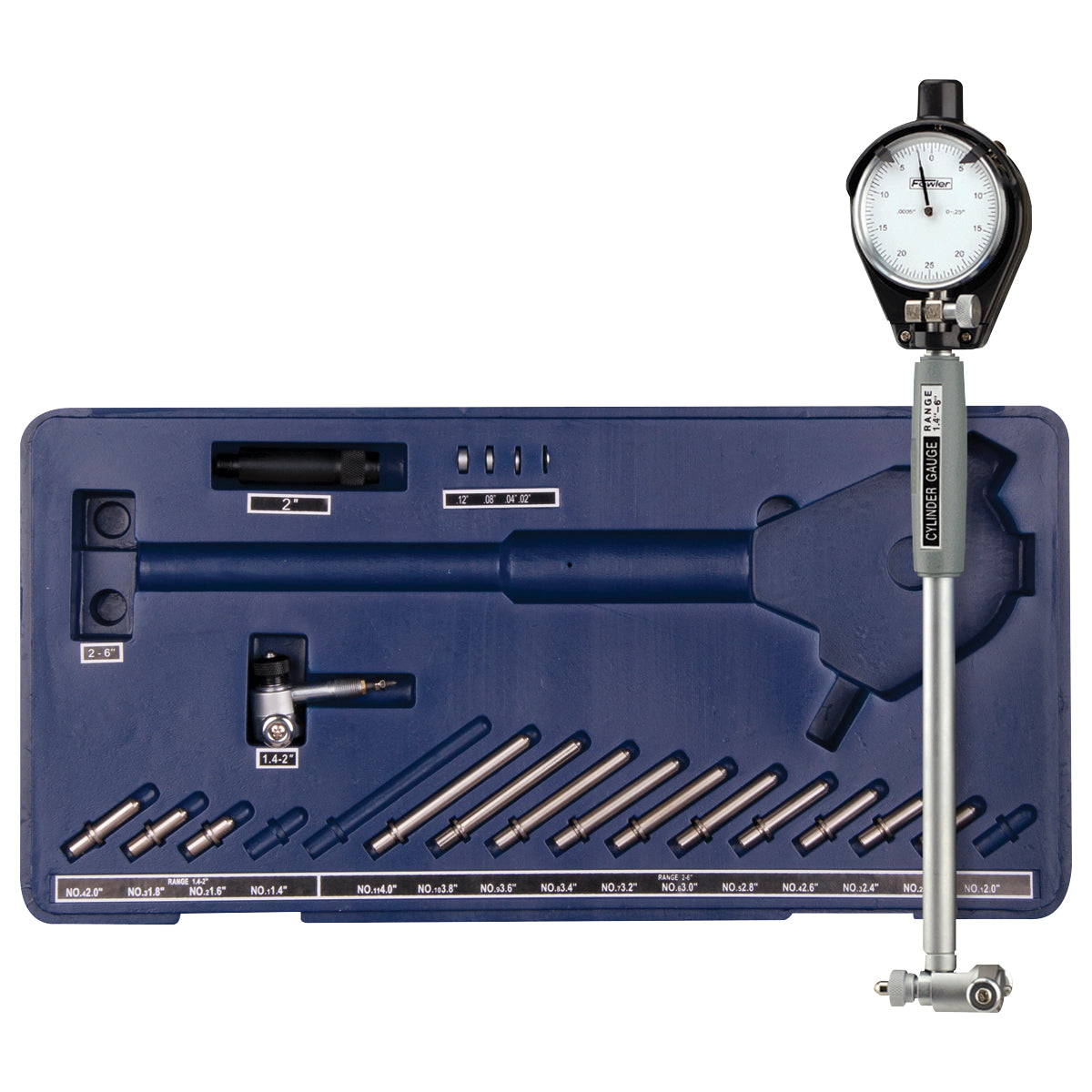 Fowler 52-646-400, XTender 1.4" to 6" Dial Bore Gage Set