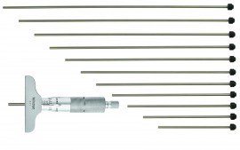 Mitutoyo 129-149, Series Depth Micrometer, Interchangeable Rods, 0 to 12"
